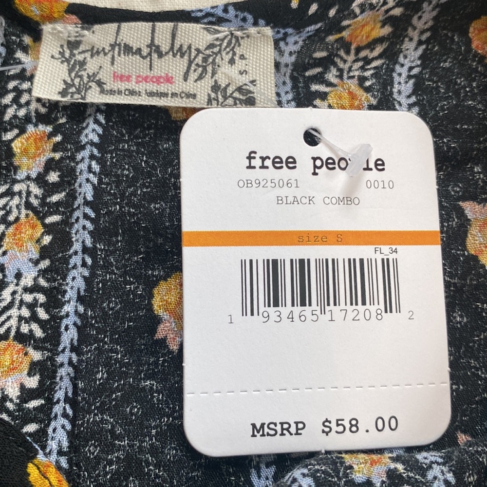 Free People Love to Love Black Floral Cami - Picture 9 of 12